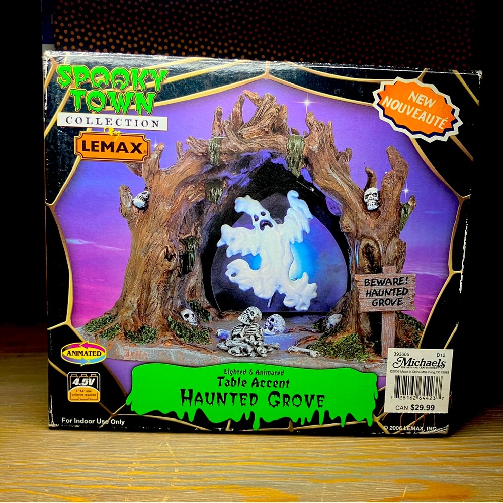 Lemax Spooky Town Collection Haunted Grove 2006 Light Up Ghost Retired w/ Box